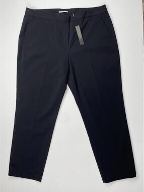 NWT Tahari Women's Marta Pants Navy Stargazer Flat Front Office Career Size 16